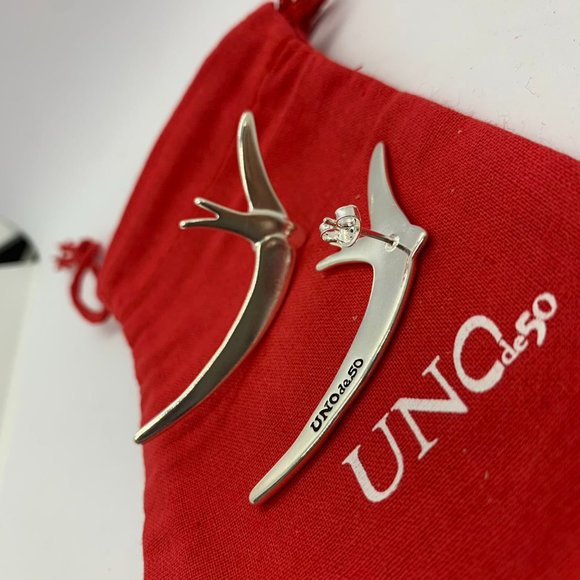 Uno de 50 Earrings Simple Minimalist Unique Earrings Silver-Plated Alloy Metal - Picture 6 of 8